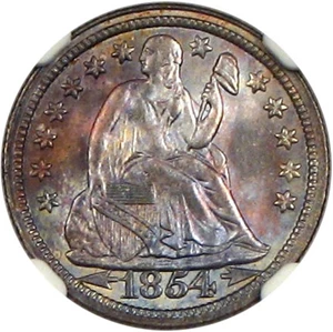 image for: 1854 10c NGC MS66 (Arrows) * Color *