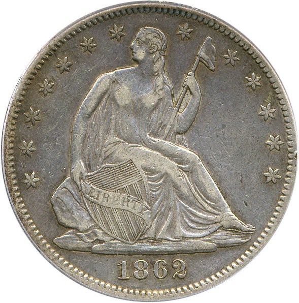 image for: 1862 50c PCGS VF35