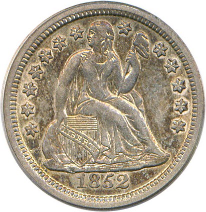 image for: 1852-O 10c PCGS/CAC AU53