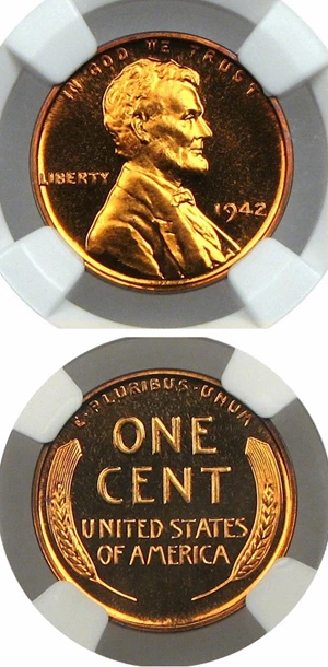 image for: 1942 1c NGC Proof 67 RD Cameo