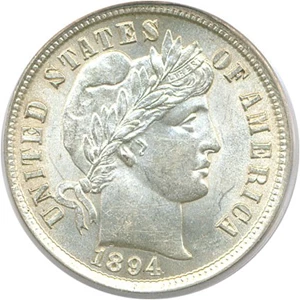 image for: 1894 10c PCGS MS63