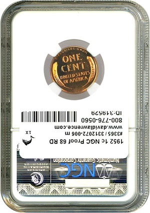 image for: 1952 1c NGC Proof 68 RD