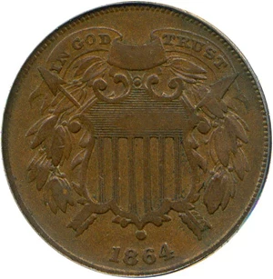 image for: 1864 2c PCGS VF20 (Small Motto)