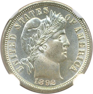 image for: 1892-O 10c NGC MS63
