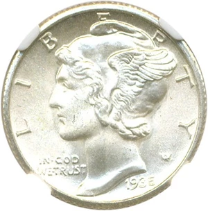 image for: 1935-S 10c NGC/CAC MS66 FB