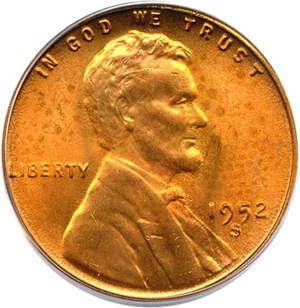 image for: 1952-S 1c PCGS MS66 RD
