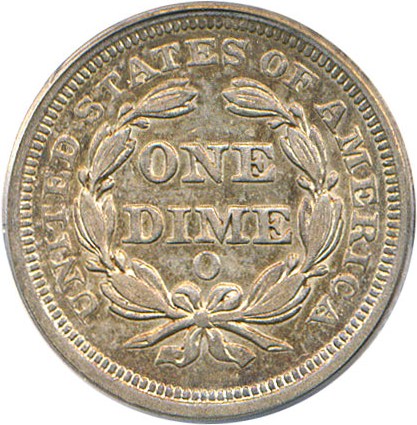 image for: 1852-O 10c PCGS/CAC AU53