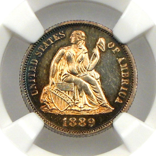 image for: 1889 10c NGC/CAC Proof 64+  * Color *
