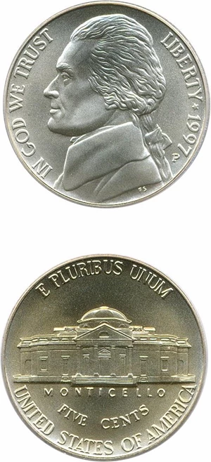 image for: 1997-P 5c PCGS SP70 FS (SMS)