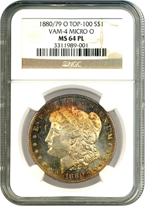 image for: 1880/79-O $1 NGC MS64 PL (VAM-4, Micro O)