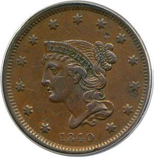 image for: 1840 1c PCGS XF40 (Small Date)
