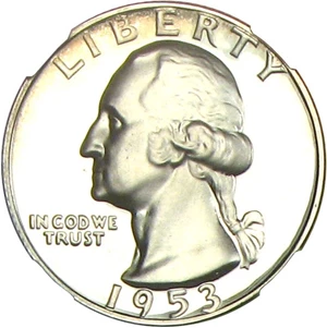 image for: 1953 25c NGC Proof 68 Cameo
