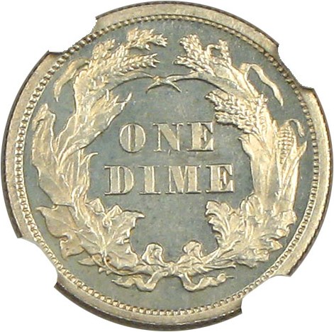 image for: 1872 10c NGC Proof 63