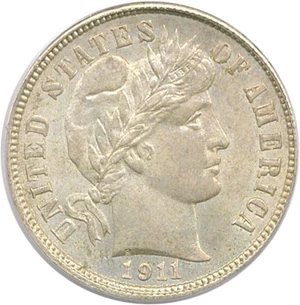 image for: 1911-D 10c PCGS/CAC MS65