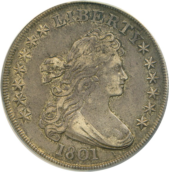 image for: 1801 $1 PCGS/CAC XF45