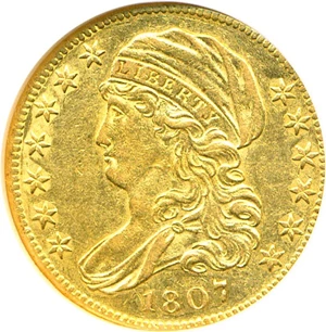 image for: 1807 $5 NGC AU58 (Capped Bust)