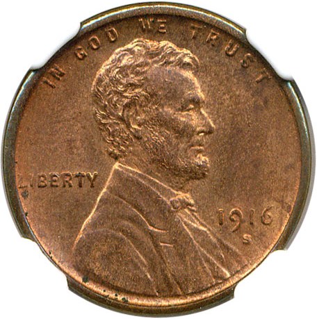image for: 1916-S 1c NGC MS63 RB