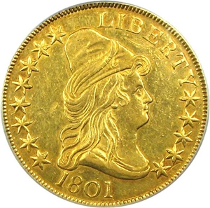 image for: 1801 $10 PCGS AU50