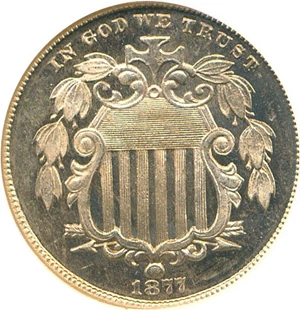 image for: 1877 5c NGC Proof 66 Cameo