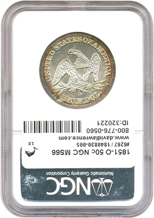 image for: 1851-O 50c NGC MS66 * Color *