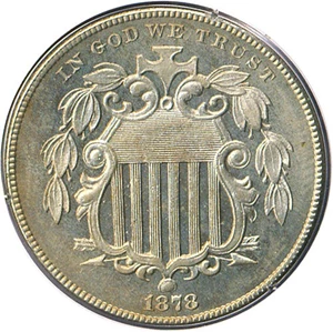 image for: 1878 5c PCGS/CAC Proof 65 OGH