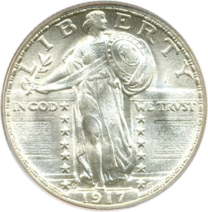 image for: 1917-D 25c PCGS/CAC MS66 (Type 2)
