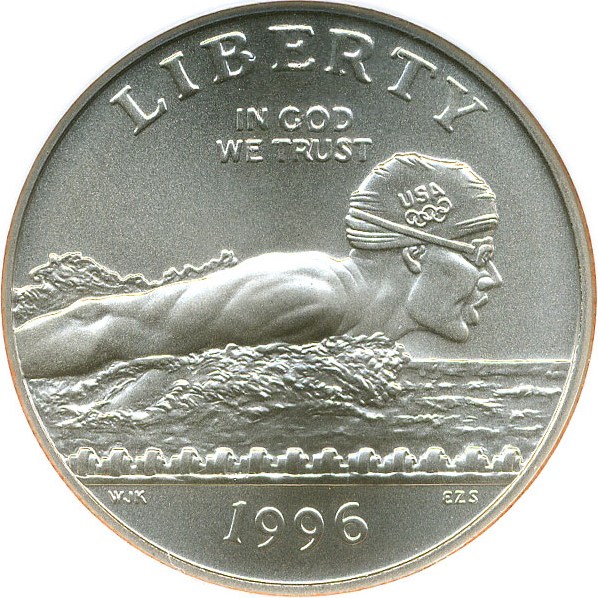 image for: 1996-S 50c NGC MS70 (Olympic Swimming)
