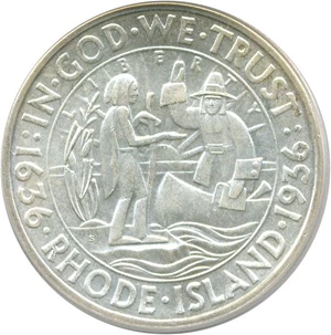 image for: 1936-S Rhode Island 50c PCGS/CAC MS66 OGH