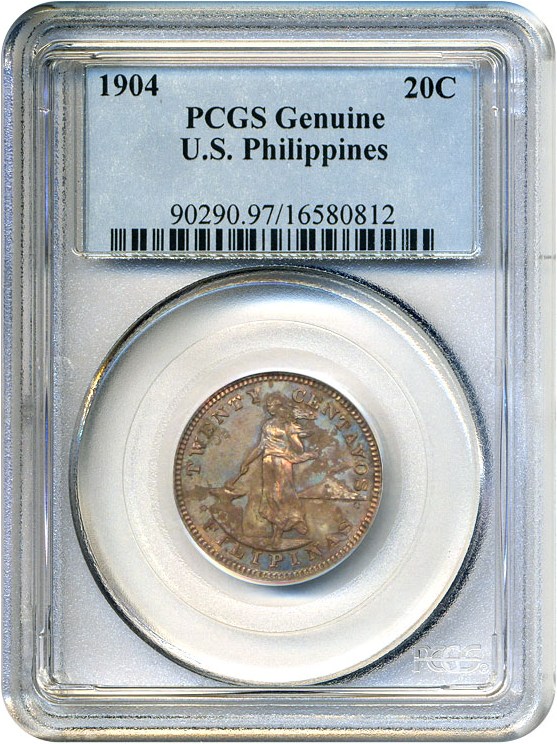 image for: U.S. Philippines: 1904 20c PCGS Genuine