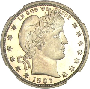image for: 1907 25c NGC Proof 66 Cameo
