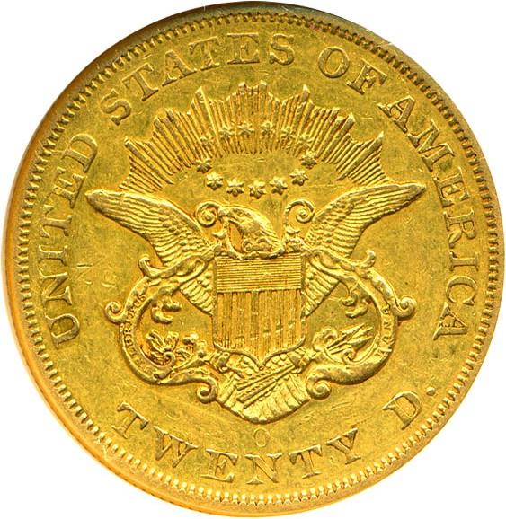 image for: 1858-O $20 NGC AU55