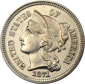 image for: 1871 3cN PCGS Proof 65 Cameo