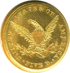 image for: 1839 $5 NGC MS63