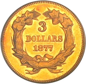 image for: 1877 $3 PCGS MS61