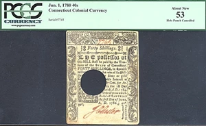 image for: Conn: 1780 40s 1-Jun PCGS AU53 (Fr.CT232, Cancelled)