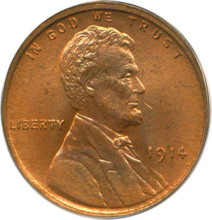 image for: 1914 1c PCGS MS65 RD OGH