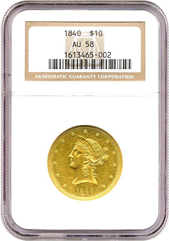 image for: 1840 $10 NGC AU58
