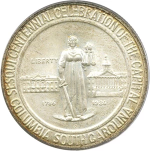 image for: 1936-D Columbia 50c PCGS/CAC MS66