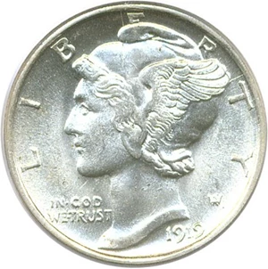 image for: 1919-D 10c PCGS MS64
