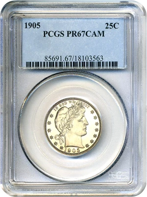 image for: 1905 25c PCGS Proof 67 Cameo