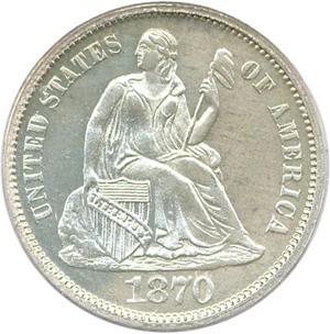image for: 1870 10c PCGS Proof 65 Cameo