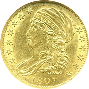 image for: 1807 $5 NGC MS62 (Bust facing Left)