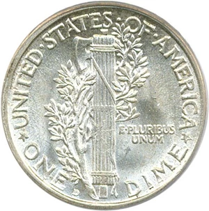 image for: 1919-D 10c PCGS MS64
