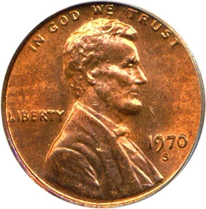 image for: 1970-S 1c PCGS MS64 RB (Large Date, Doubled Die Obverse)