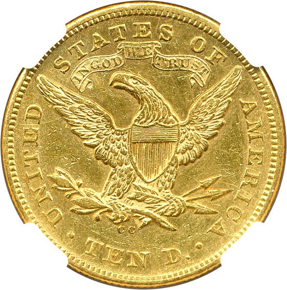 image for: 1871-CC $10 NGC AU55