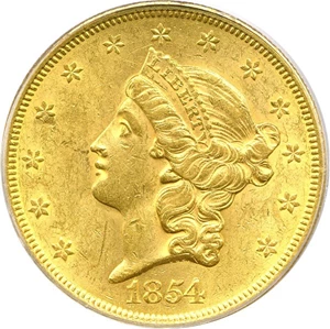 image for: 1854 $20 PCGS MS60