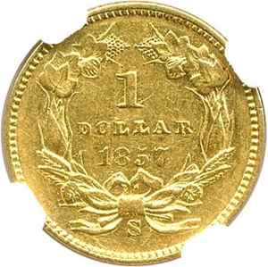 image for: 1857-S G$1 NGC AU58