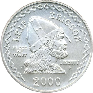 image for: 2000-P $1 PCGS MS70 (Leif Ericson)