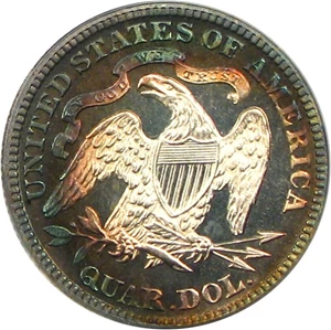 image for: 1881 25c PCGS Secure Proof 66 Cameo * Color *
