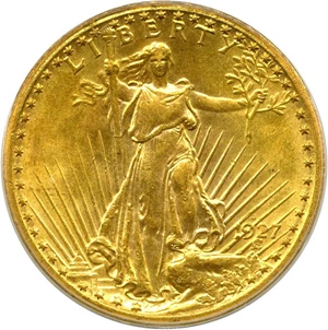 image for: 1927-S $20 PCGS MS63